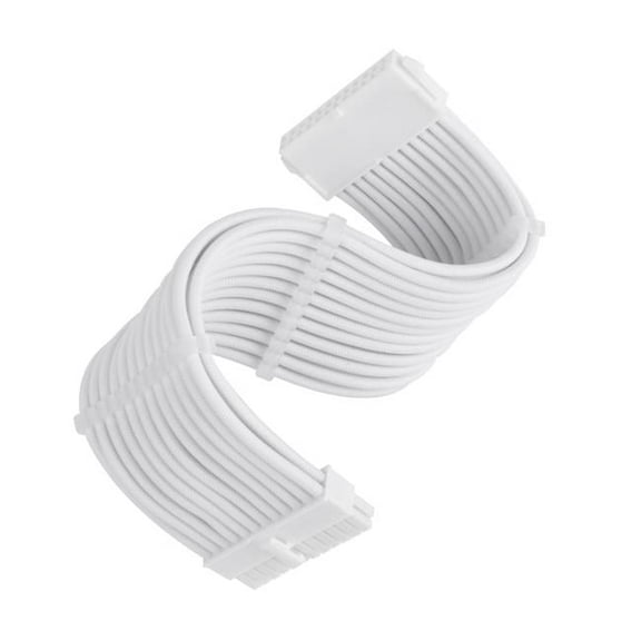 300 mm ATX 24 Pin White Sleeve Extension Cable