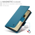 thumbnail image 2 of PU Leather Case Compatible with Samsung Galaxy S24 Ultra, Classic Kickstand/Cover/Wallet/Flip Magnetic Protective Case with Card Slots & Horizontal Stand Phone Case for Galaxy S24 Ultra, Blue, 2 of 7