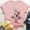 Pink, variant on Ichuanyi New Women's T-Shirt Short Sleeves Fashion Big Floral Flower Lady T-shirts Top
