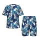 thumbnail image 1 of Balery Blue and White Butterflies Conjunto de Pijama Infantil de Manga Corta con Estampado – Ropa de Dormir de Algodón Suave-XX-Large, 1 of 6