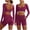 Hot Pink, variant on Workout 2 Piece Sets for Women Panel Long Sleeve Halter Crop Top and Butt-lifting Shorts Outfits Slim Quick Dry Sport Sets