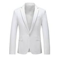 thumbnail image 3 of Handshe Men's Suit Blazer Set, Solid Color Notched Lapel Long Sleeve with Pocket, Single Button Formal Business Attire for Wedding and Office, 3 of 4