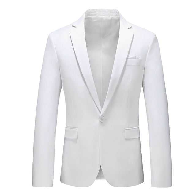 Jackets for Men, Casual Solid Lapel Long Sleeved Button Business Wedding Suit Jacket with Pockets, Men's Jacket