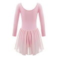 thumbnail image 2 of DPOIS Kids Girls Long Sleeves Ballet Leotard Dancewear Gymnastics Outfit Pink 8-10, 2 of 6