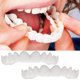 thumbnail image 1 of Dentadura postiza superior e inferior de alta calidad, sonrisa instantánea, comodidad, ajuste flexible, cosmética, dentadura postiza, chapa cosmética superior, 4 pares, 1 of 4