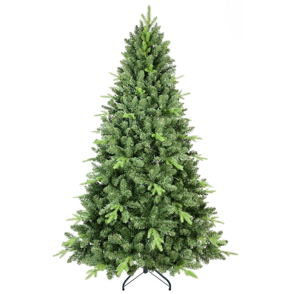 Flower Dance® 7.5FT Classic Christmas Tree with 2155 PE PVC Tips – Realistic Hinged Branches, Easy Assembly, Stable Metal Stand, Full Natural Look for Holiday Decorating