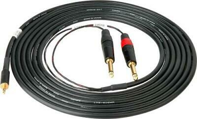 1Pc Sescom SES-IPOD-QTRM15 Audio Y-Cable 3.5mm TRS Balanced Male to Dual 1/4 TS Mono Male - 15 Foot