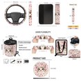 thumbnail image 7 of Jeiento Cute Cat Car Seat Cover Full Set of 15 Steering Wheel Cover Seat Belt Strap Cover Trash Can Rear View Mirror Cover Auto Coaster Wristlet Keychain Air Vent Storage Bag Pink Cherry Blossom, 7 of 7