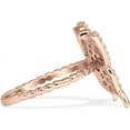 thumbnail image 6 of Butterfly Ring Beaded Band Cubic Zirconia Rose Tone 925 Sterling Silver, Size 7, 6 of 7