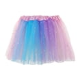 thumbnail image 4 of Byoo Toddler Girl Glitter Tulle Tutu Skirt Block Color Elastic High Waist Skirts Elegant Soft Daily Skirt for Kids, 4 of 8