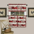 thumbnail image 3 of Valentine''s Day 3 Piece Kitchen Curtains Tiers and Valances Set, Heart Rose Flower Black Red Buffalo Plaid Anniversary Wedding Short Rod Pocket Window Curtain for Bedroom, Bathroom, 3 of 6