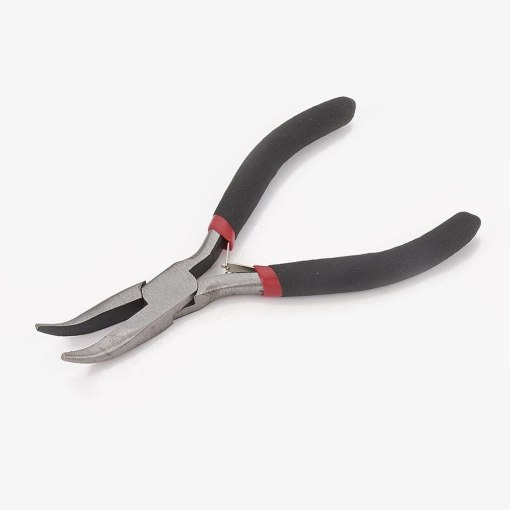 1set 45# Carbon Steel Jewelry Plier Sets including Wire Cutter Plier Bent Nose Plier and Side Cutting Plier Black 28x18x1.5cm 5pcs/set