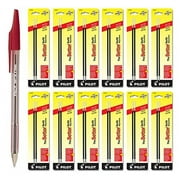 Pilot The Better Ballpoint Stick Pens, Fine Point Red Ink 1 Pen & 24 Refills