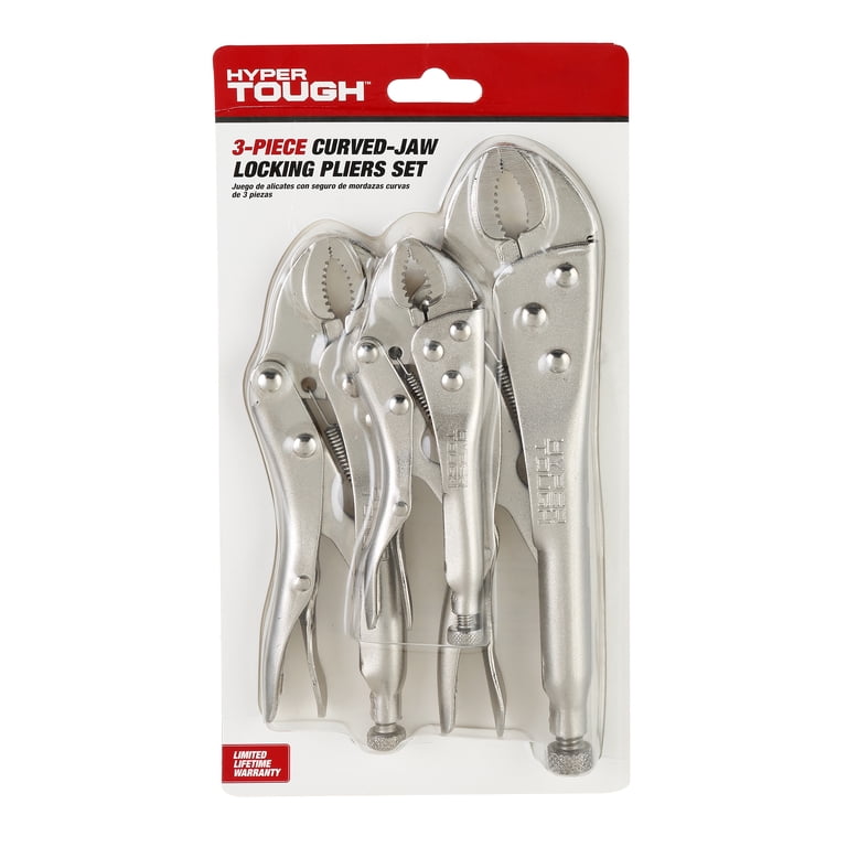 Hyper Tough 3 Piece Locking Plier Set with Quick Release Latch