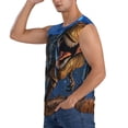 thumbnail image 3 of Picia Starry Night Charging Dinosaur mens Cotton Tank Undershirts , Moisture-wicking Ribbed Tanks, Lightweight Cotton Tank Undershirts-Large, 3 of 8