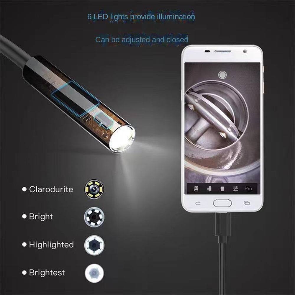 HD industrial repair endoscope 7mm 1 million pixel three-in-one HD pipe endoscope camera,Black,1 meter hard wire