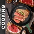 thumbnail image 3 of Utopia Kitchen Cast iron Skillets 3 Piece Set, Chefs Pan, Pre Seasoned Cast iron Skillets, 6, 8 & 10 Inches, Easy Use in the Oven, Stove, Grill, or Campfire, Green, 3 of 6