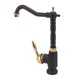 thumbnail image 5 of Grifo de lavabo de baño de un solo orificio, grifo de lavabo de baño de un solo mango de estilo europeo, grifo de agua fría y caliente, negro y dorado, 5 of 10