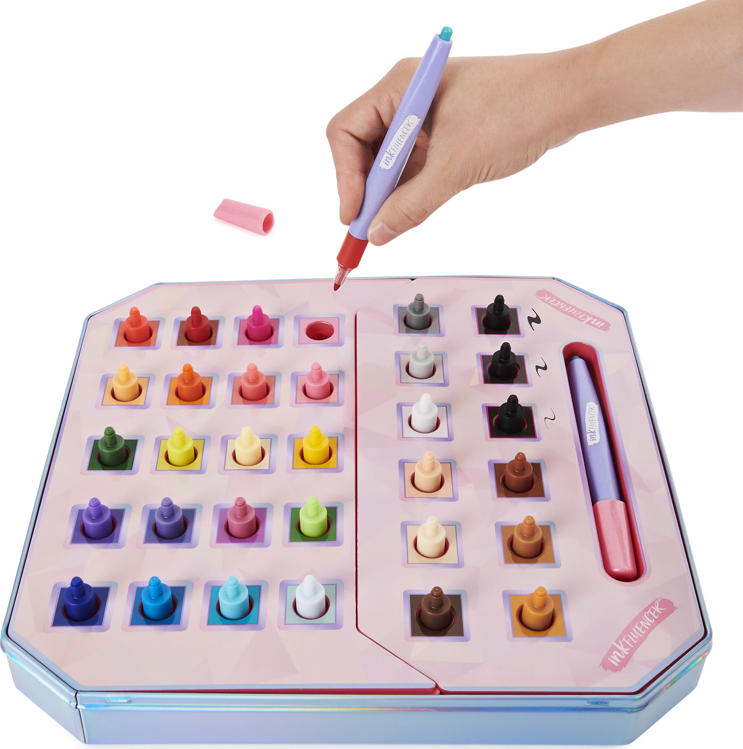 Inkfluencer We Wear Cute Click N Color Marker Set Activity Kit With 32 Click On Marker Tips Walmart Com Walmart Com
