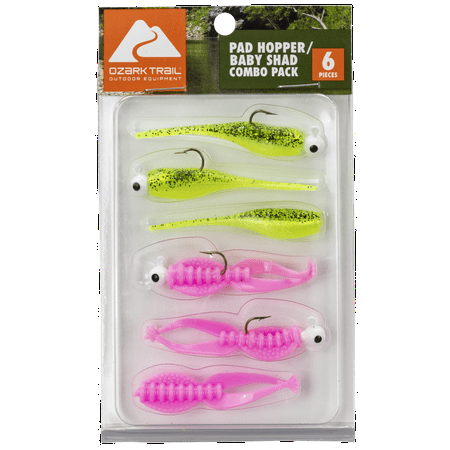 Ozark Trail Ozark Trails Pad Hopper Baby Shad Combo Pack Pink Panfish Lure