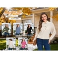 thumbnail image 5 of Cuteduck Women's Waffle Knit Tops Henley Casual Shirts Long Sleeve V Neck Solid Color Casual Tunic Tops S-XXL, 5 of 10