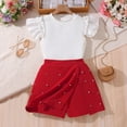 thumbnail image 2 of Spring Toddler Girl Clothes Girls 2T Outfits, Girls' Summer New Short Sleeved Doll Neck Cute Princess Dress Round Neck Princess Bow Skirt, 2 of 9