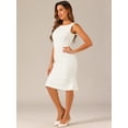 thumbnail image 4 of DARING DIVA Women's Summer Sleeveless Elegant Plaid Bodycon Dresses L White, 4 of 6