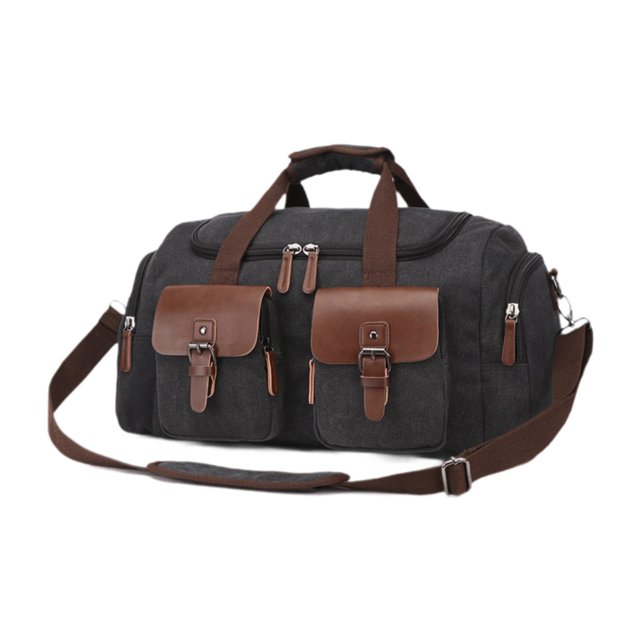 Bolsa de viaje Con compartimento para zapatos Salvador Bolsa de lona para hombres Negro 51 cm x 22 cm x 29 cm