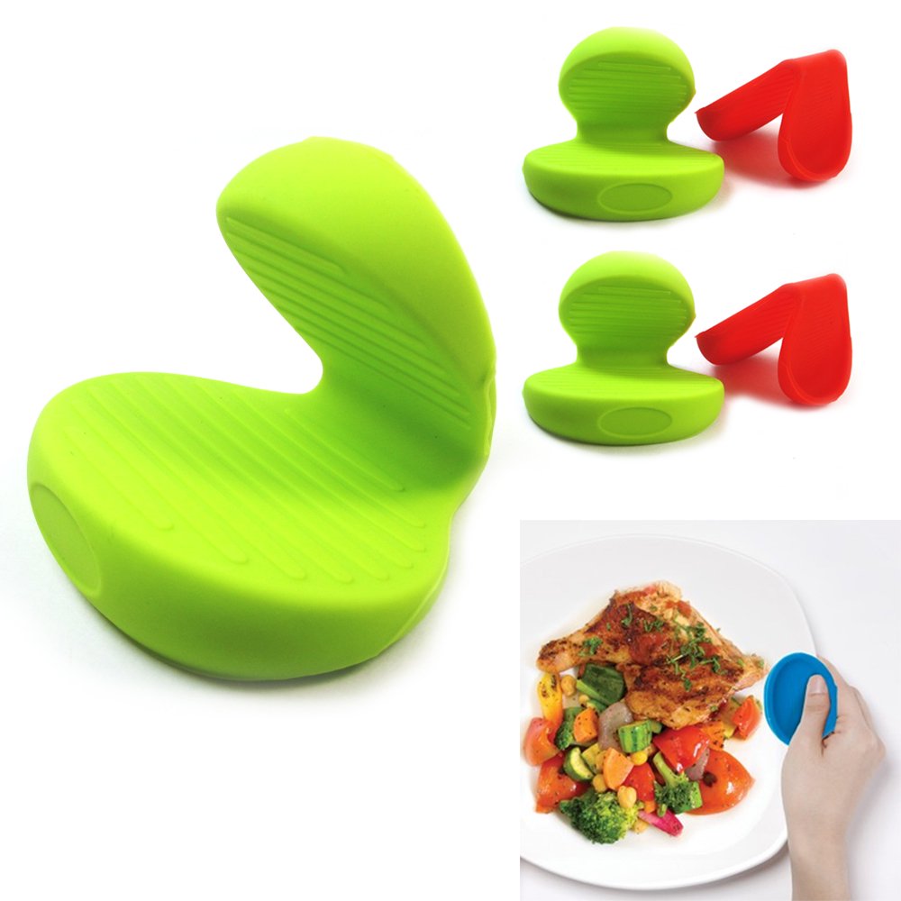 4 Pack Silicone Holder Grip Hot Plate Pot Pan Heat Resistant Oven
