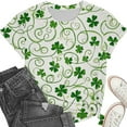 thumbnail image 4 of LEKWK St Patricks Day Tops for Women Swirl Clover Vine Graphic Tees Short Sleeve Casual Tops Summer Tops Abstract Pattern Spring Clothing, 4 of 6