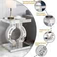 thumbnail image 5 of Crushed Diamond Mirrored End Table, Silver Side Accent Table, Small Mirrored Coffee Table for Living Room, Bedroom, 16"x12"x23", 5 of 7
