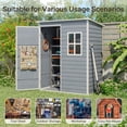 thumbnail image 3 of Asofer 5'x3' Outdoor Storage Shed, Heavy Duty Resin Shed Garden Tool Shed with Floor for Backyard, Patio, Upgraded Structure Frame, Brown, 3 of 7
