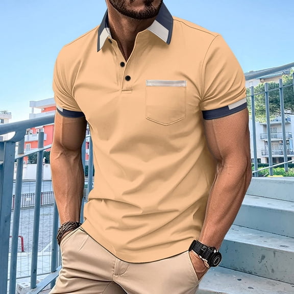 JIANJIA Mens Polo Shirts Autumn Winter Fashion Soft Breathable Collarss Short Sleeve Tops Sportwear