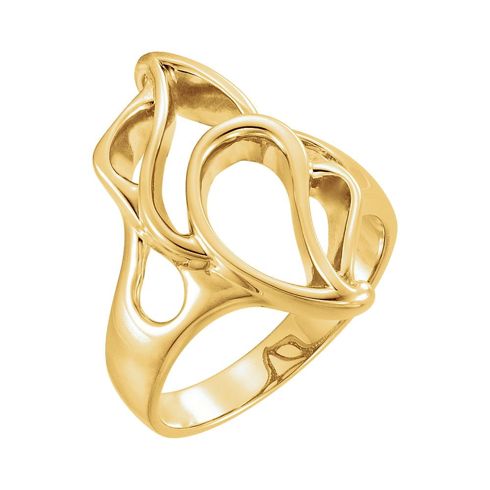 Diamond2Deal 14K Yellow Gold Freeform Bypass Ring Size 6 for Womens