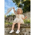 thumbnail image 6 of BemeyourBBs Baby Girls First Birthday Outfit 1st Birthday Party Dress Newborn Fairy Tulle Tutu Romper Dress Fly Sleeve Floral Embroidery Bodysuit Princess Party Cake Smash Dresses Headband, 6 of 9