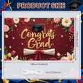 thumbnail image 2 of Gold Glitter Lettering Graduation Banner Floral Decor Grad Party Backdrop Maroon Background Star Accents Academic Background for Graduation Ceremony College Graduation Grad Party, 2 of 5