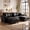 Black, variant on QuzyAor 124.4"U Shaped Faux Leather Sectional Couch, Convertible Modular Sofa for Living Room RV Apartment Office, for Families Pet,Black