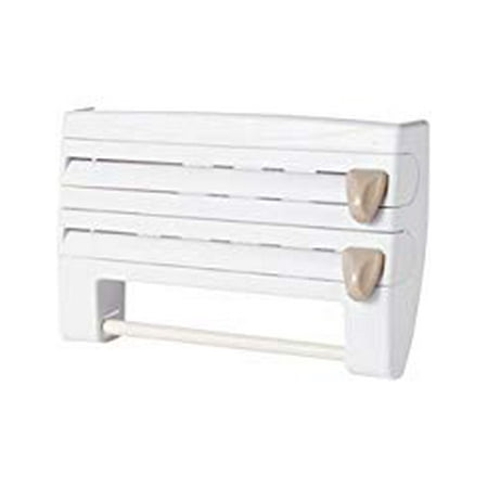 Ounona Wall Mounted Foil Cling Roll Holder Kitchen Storage Rack Ounona Wall Mounted Foil Cling Roll Holder Kitchen Storage Rack White
