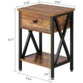 thumbnail image 5 of Taomika 3-piece Coffee Table Set with Shelf, Coffee Table with Set of 2 Nightstands, Brown Sets, 5 of 10