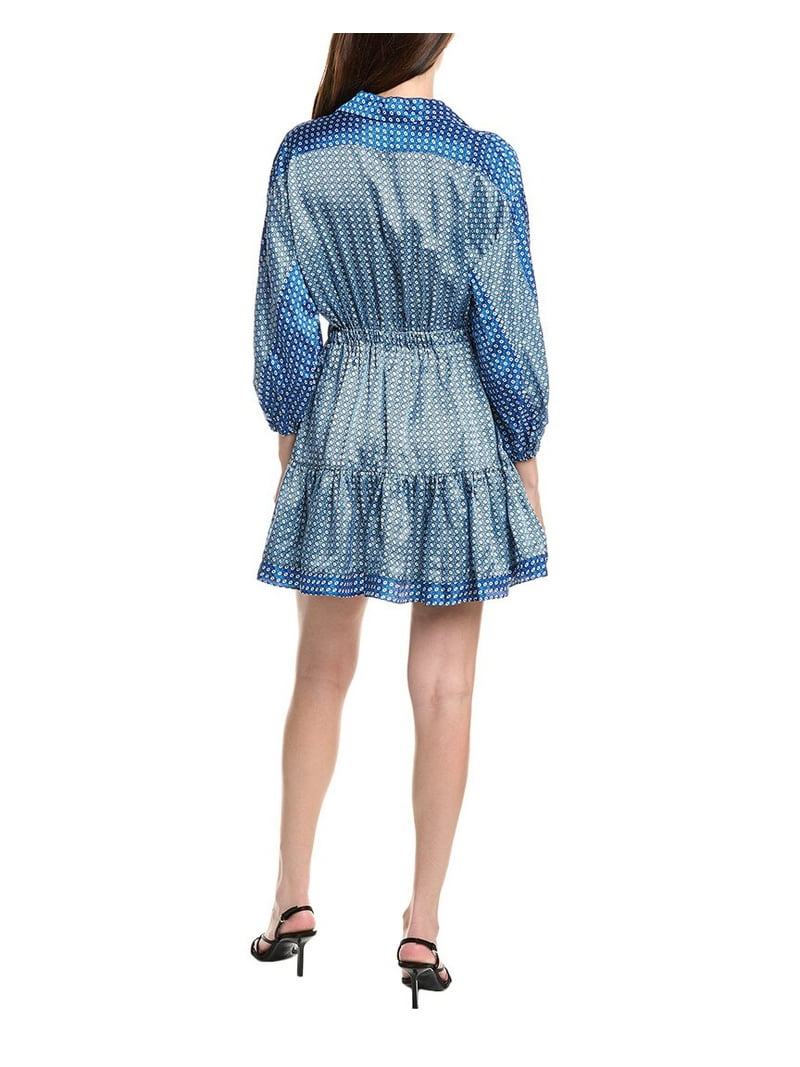 Sandro Short Tie-print Dress - Blue