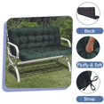 thumbnail image 6 of Porch Swing Cushions, Swing Cushions 3 Seater Replacement with Backrest, Thicken 4" Waterproof Bench Pad Cushions, Outdoor Loveseat Cushions Non-Slip Chairs Pad (Dark Green), 6 of 6