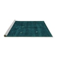 thumbnail image 2 of Ahgly Company Machine Washable Indoor Round Abstract Turquoise Blue Contemporary Area Rugs, 3' Round, 2 of 4