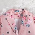 thumbnail image 4 of KYAIGUO Kids Toddler Girls Suit Clothes Outfit Baby Spring Autumn Printed Button down Suit Jacket + Pants 2PCS Set for 12 Months - 6 Years, 4 of 9