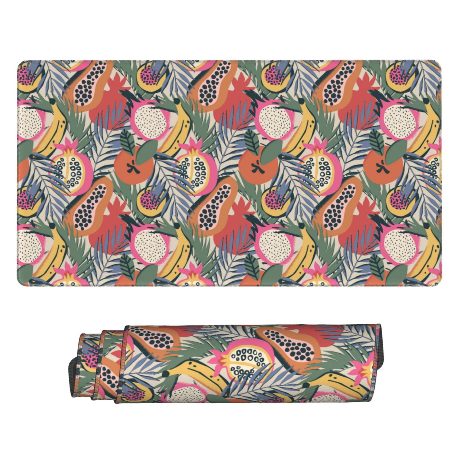 Kdxio Tropical Fruit Print Large Gaming Mouse Pad,Non-Slip Base,Water Resist Keyboard Pad for Gamer,Office & Home,29.5 x 15.8 in
