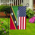 thumbnail image 3 of American Half Saint Kitts And Nevis Flag Kittitian And Nevisian Friendship U.S.A My Home My Blood Garden Flag, Double-Sided Decorative Outdoor Flag, Polyester Yard Flag 12 x 18 in, 3 of 5