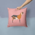 thumbnail image 2 of Carolines Treasures BB7883PW1414 Anglo Nubian Goat Pink Check Fabric Decorative Pillow, 14 x 14 in., 2 of 4