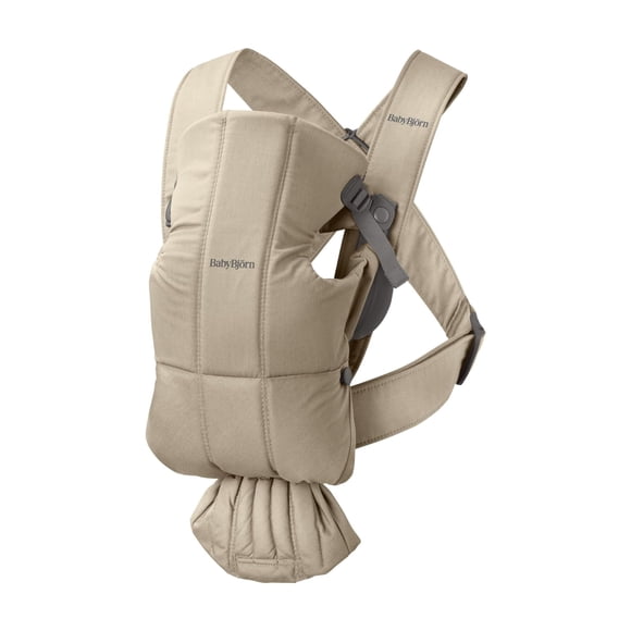 Portabebés BabyBjörn Mini tejido beige para recién nacido de 3,2 a 11,3 kg
