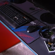 X Rocker Carbon-Tek Gaming Desk with LED, Gray/Red