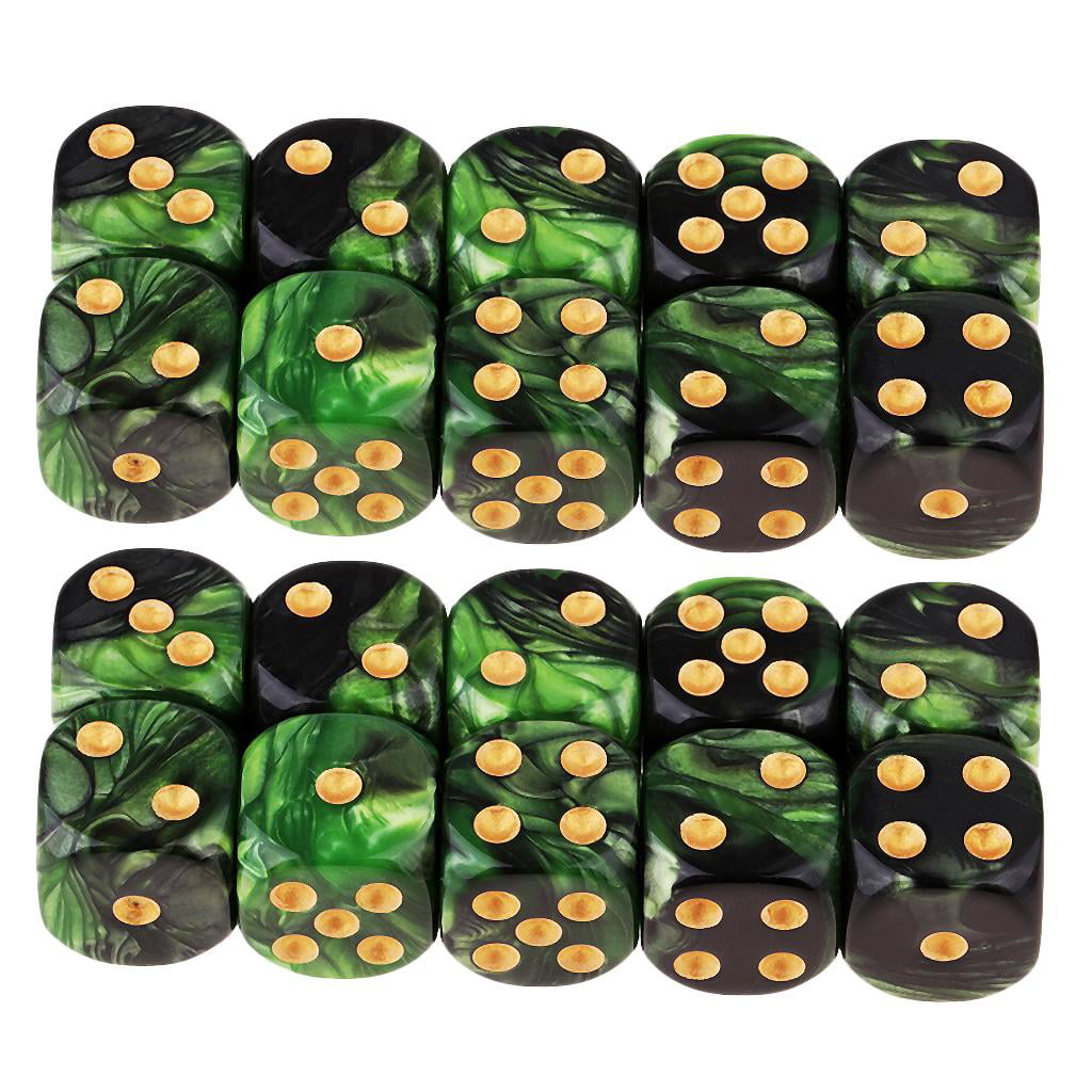 20 Pieces D6 16mm Dice for RPG  Math Teaching Board Game 