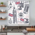 thumbnail image 4 of Vintage London Semi Sheer Curtains Drapes for Living Room, Bedroom, French Doors Window 96 Inches Long, Farmhouse Coffee Country Rod Pocket Chiffon Curtain Drapery Voile Draperies Panel, 4 of 8
